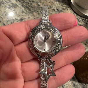 Coach Metallic Silver Watch with Star Charm